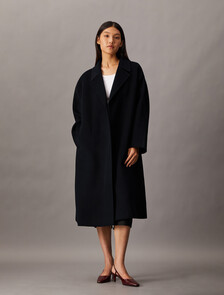 Hero Double Face Wool Blend Trench Coat, Black, hi-res