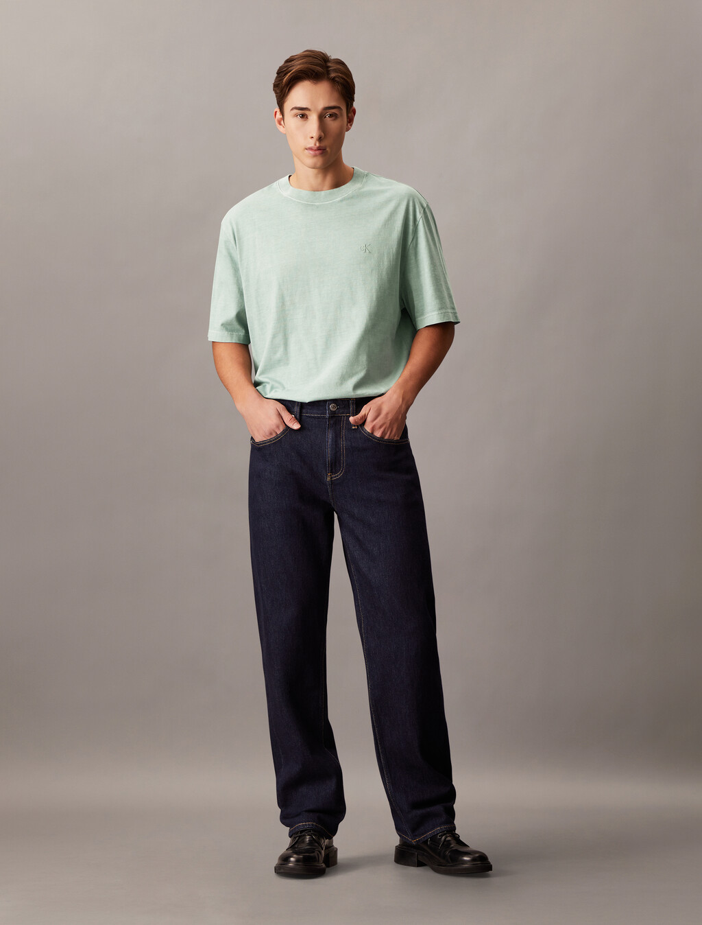 Washed Puff Print Tee, Lead, hi-res