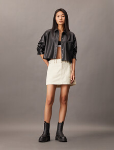 Denim Utility Skirt, SOFT BONE, hi-res