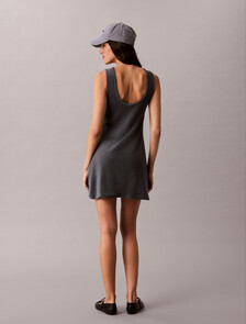 Towel Terry Scoop Back Mini Dress, Turbulence, hi-res
