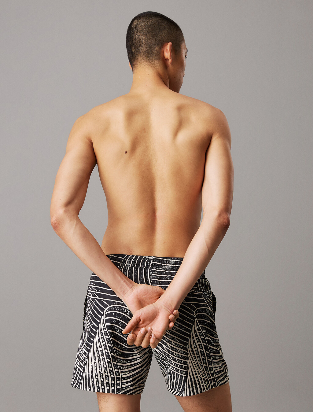 Medium Drawstring Swim Shorts - CK Essentials, Ck Palm Leaves, hi-res