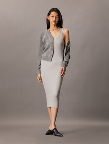 Rib Knit Slip Dress, BC06 Grey Heathers, hi-res