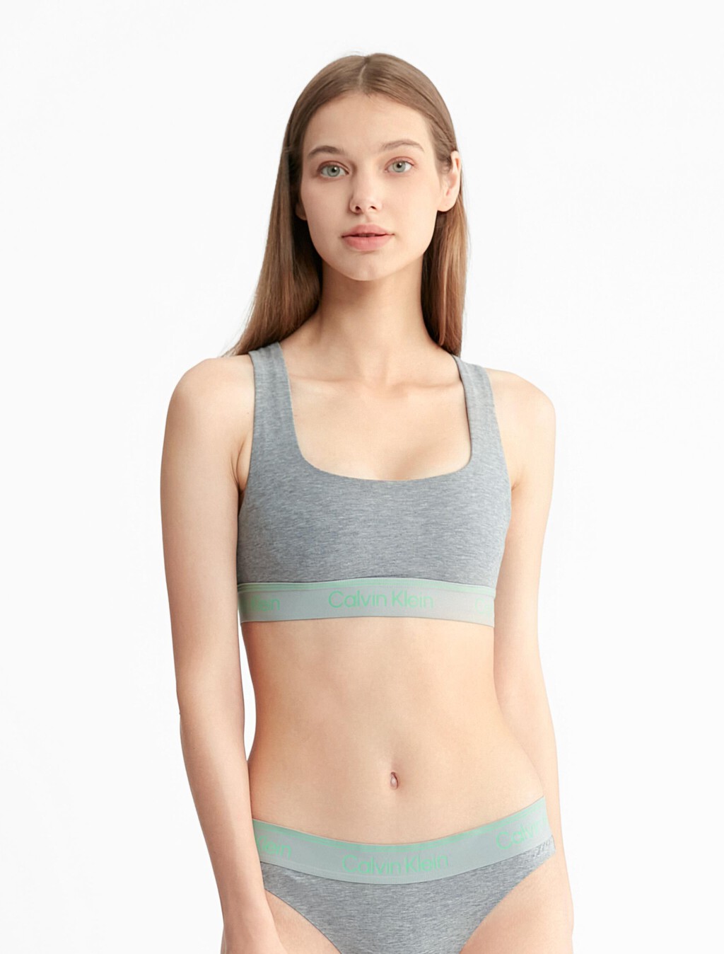 Athletic Cotton Lightly Lined Bralette, Medium Grey Heather, hi-res