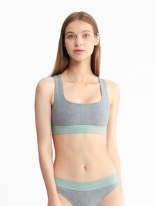 Athletic Cotton Lightly Lined Bralette, Medium Grey Heather, hi-res