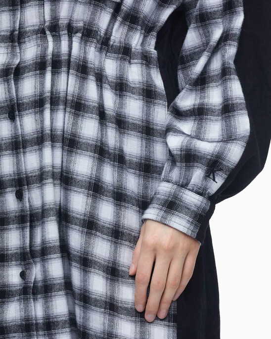 PLAID BLOCK SHIRT DRESS