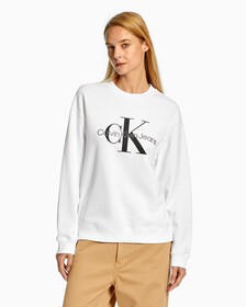 MONOGRAM SWEATSHIRT, Bright White, hi-res