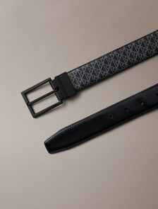 Reversible Emblem Logo Belt, Black, hi-res