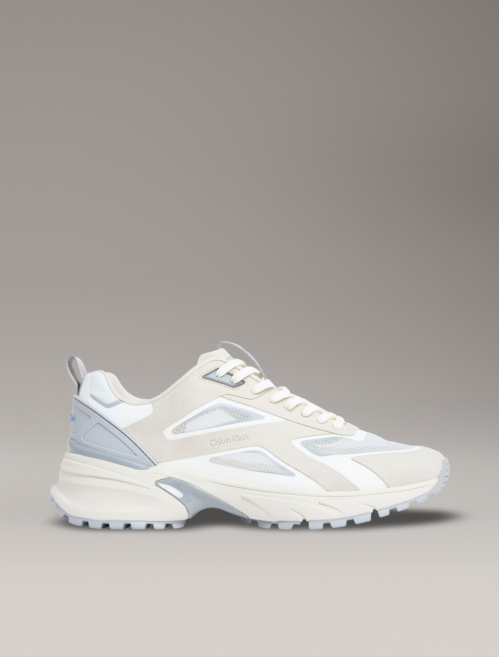 Trailblazer &mdash; Mesh Mix Runner Trainers, Oatmeal/Marshmallow/Cloudburst, hi-res
