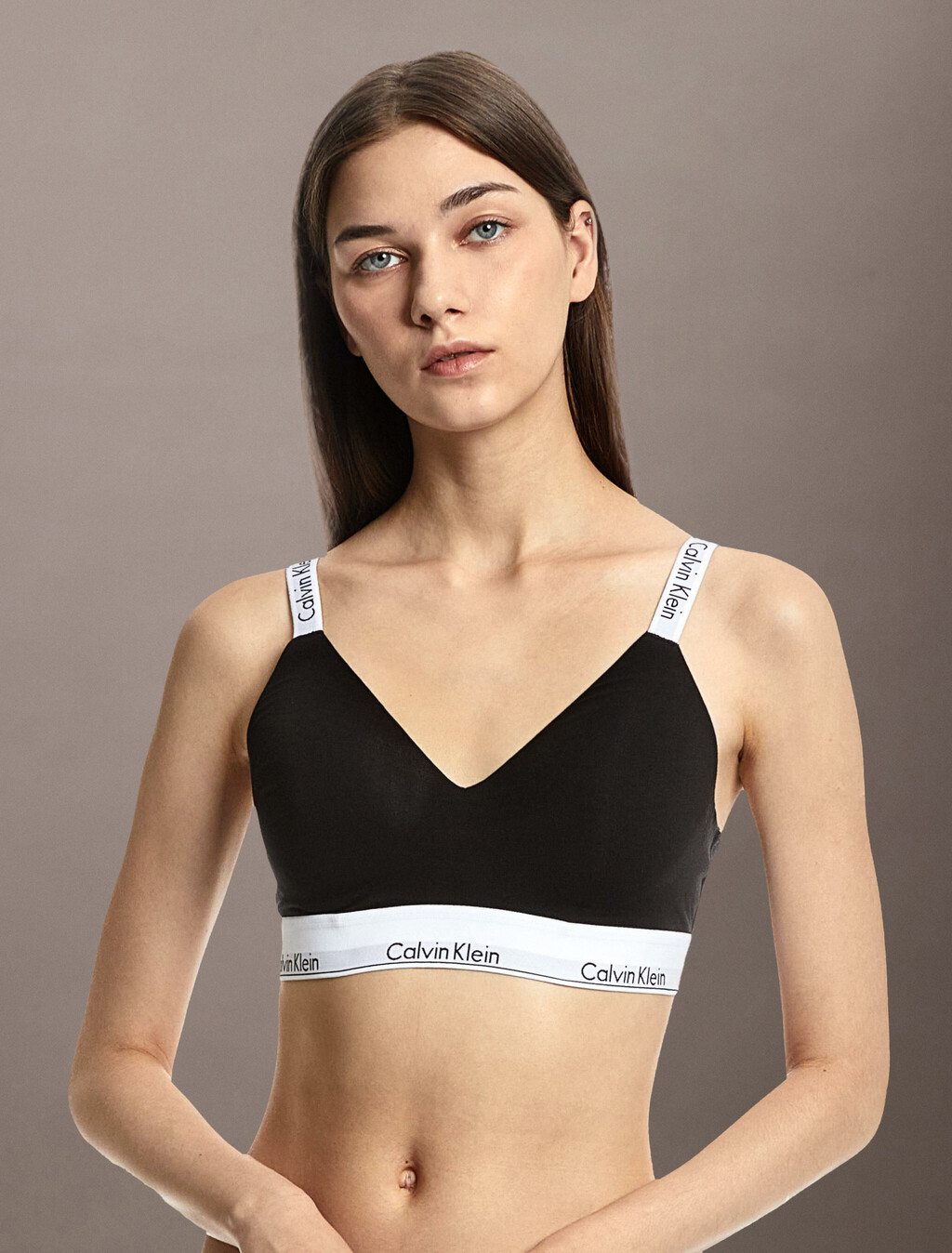 Icon Cotton Lightly Lined Bralette, Black, hi-res