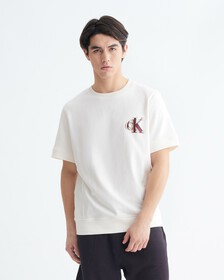 INFINITE COOL MONOGRAM SHORT SLEEVE SWEATSHIRT, Ancient White, hi-res