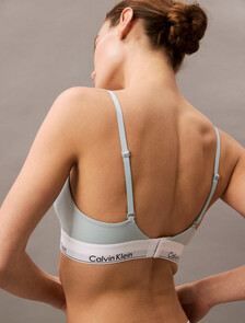 Icon Cotton Lightly Lined Triangle Bralette, Sterling Blue, hi-res