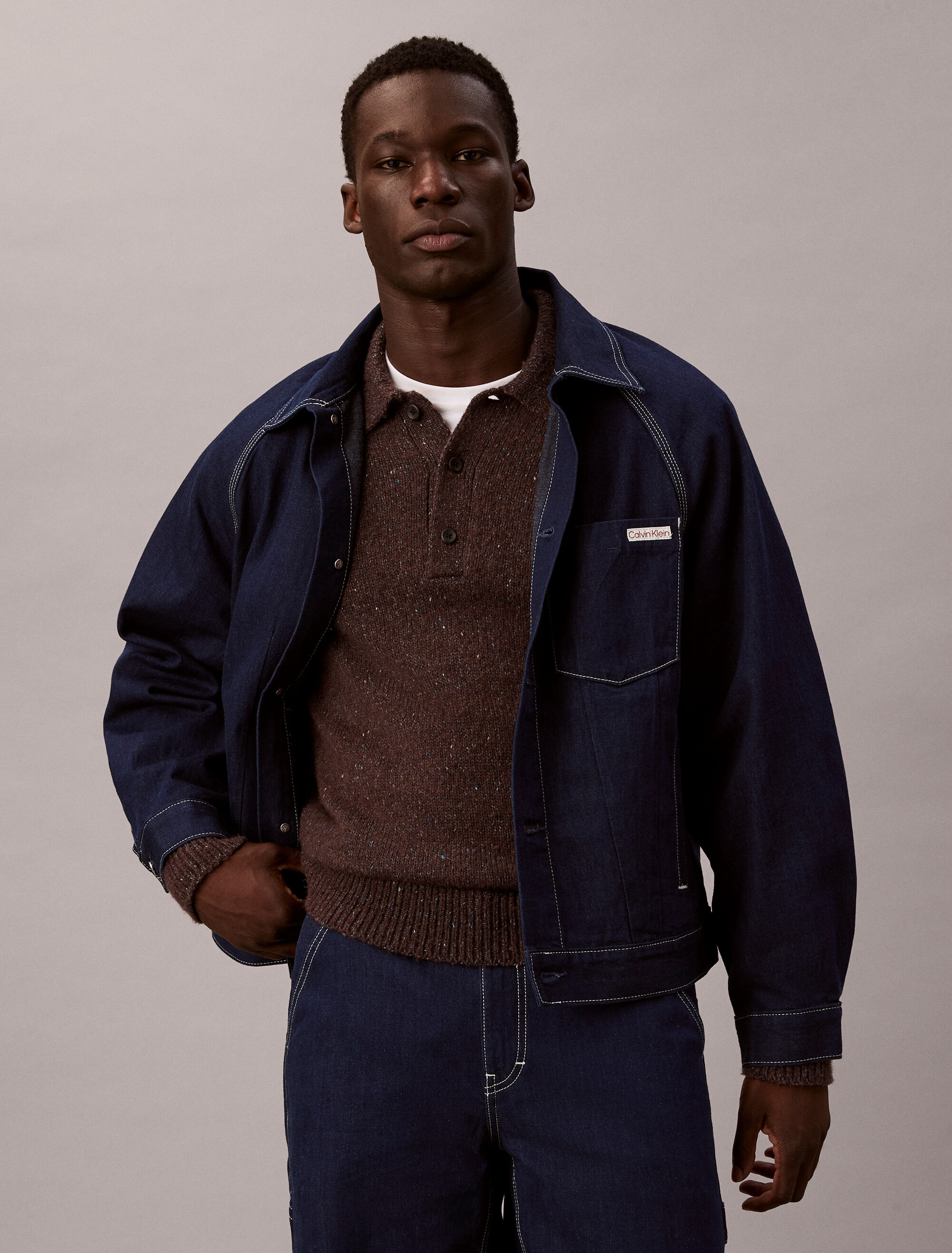 Denim Darted Workwear Jacket | blue | Calvin Klein Singapore