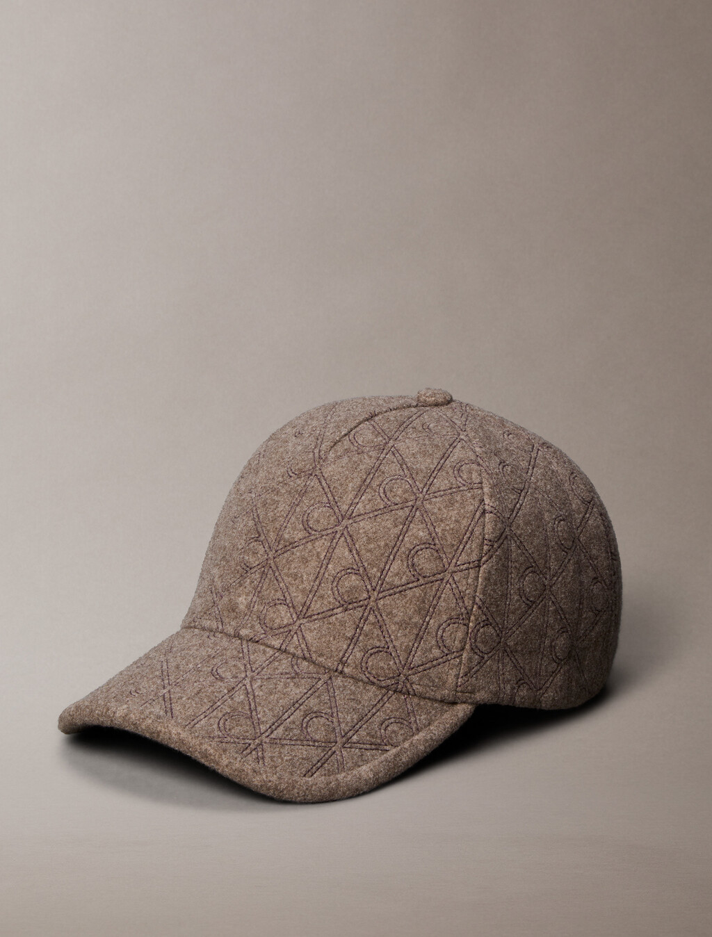 Embroidered Wool Felt Baseball Cap, Demitasse Heather, hi-res