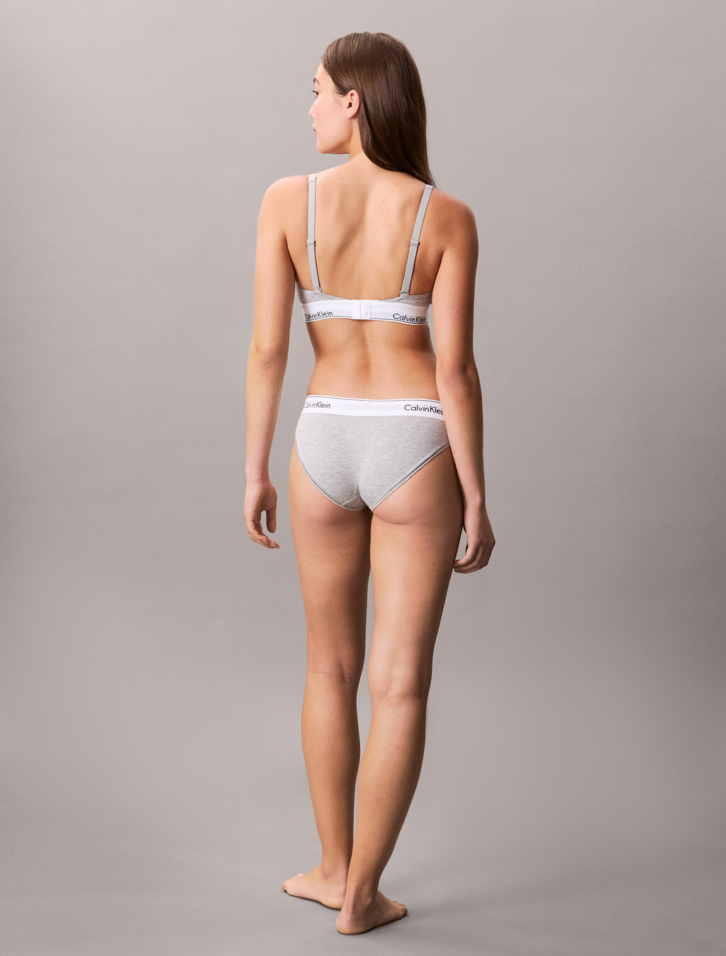 Icon Cotton Bralette, Grey Heather, hi-res
