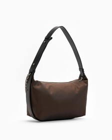 Nylon Chain Shoulder Bag 28Cm, DARK CHESTNUT, hi-res