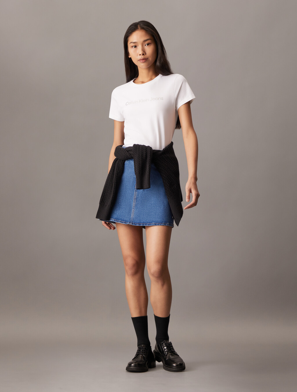 Institutional Logo Slim Tee, Bright White, hi-res
