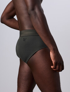 Jung Kook for Calvin Klein Heritage Cotton 3-Pack Brief, Dark Denim/Peat/Lily, hi-res