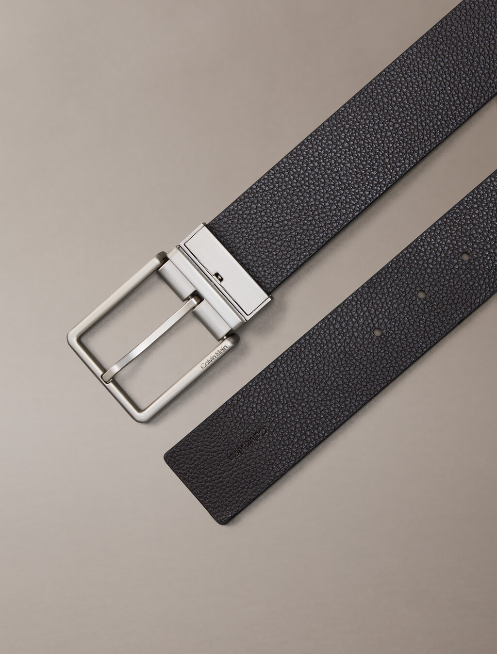 Square Buckle Reversible Belt, Black / CK Dark Brown / Brushed Nickel, hi-res