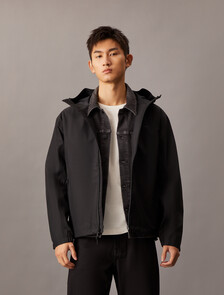 Water Resistant Unlined Rain Jacket, Black Beauty, hi-res