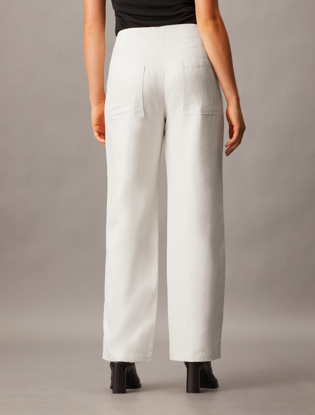 Linen Blend Pants, Antique White, hi-res