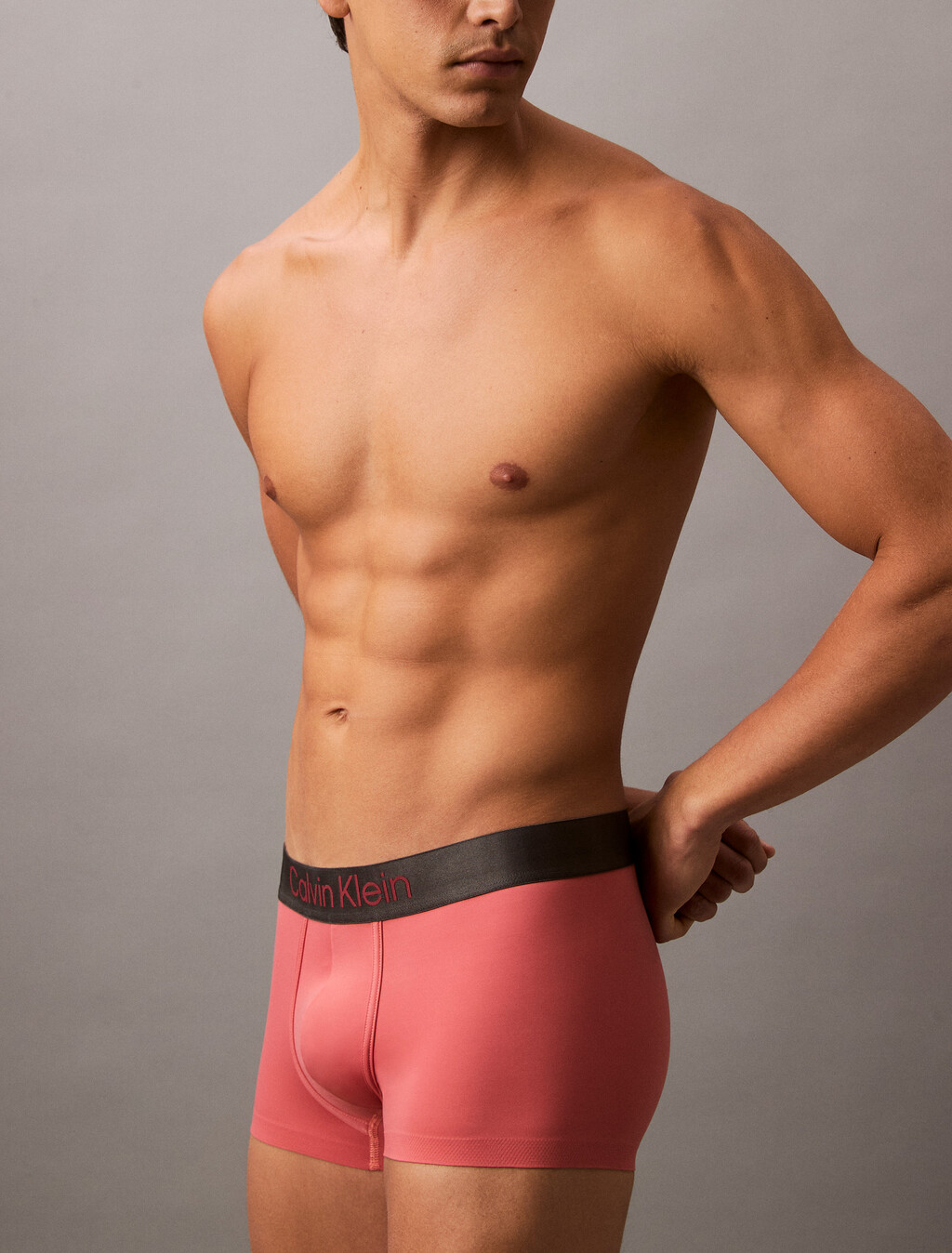 Brushed Microfiber Stretch Low Rise Trunk, Antique Pink, hi-res