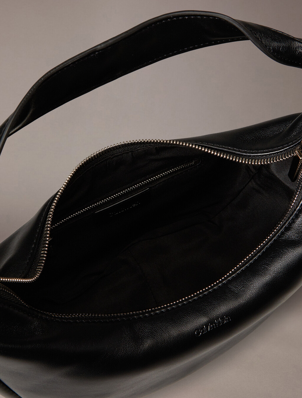 CK Pinched Soft Crescent Bag, CK Black, hi-res