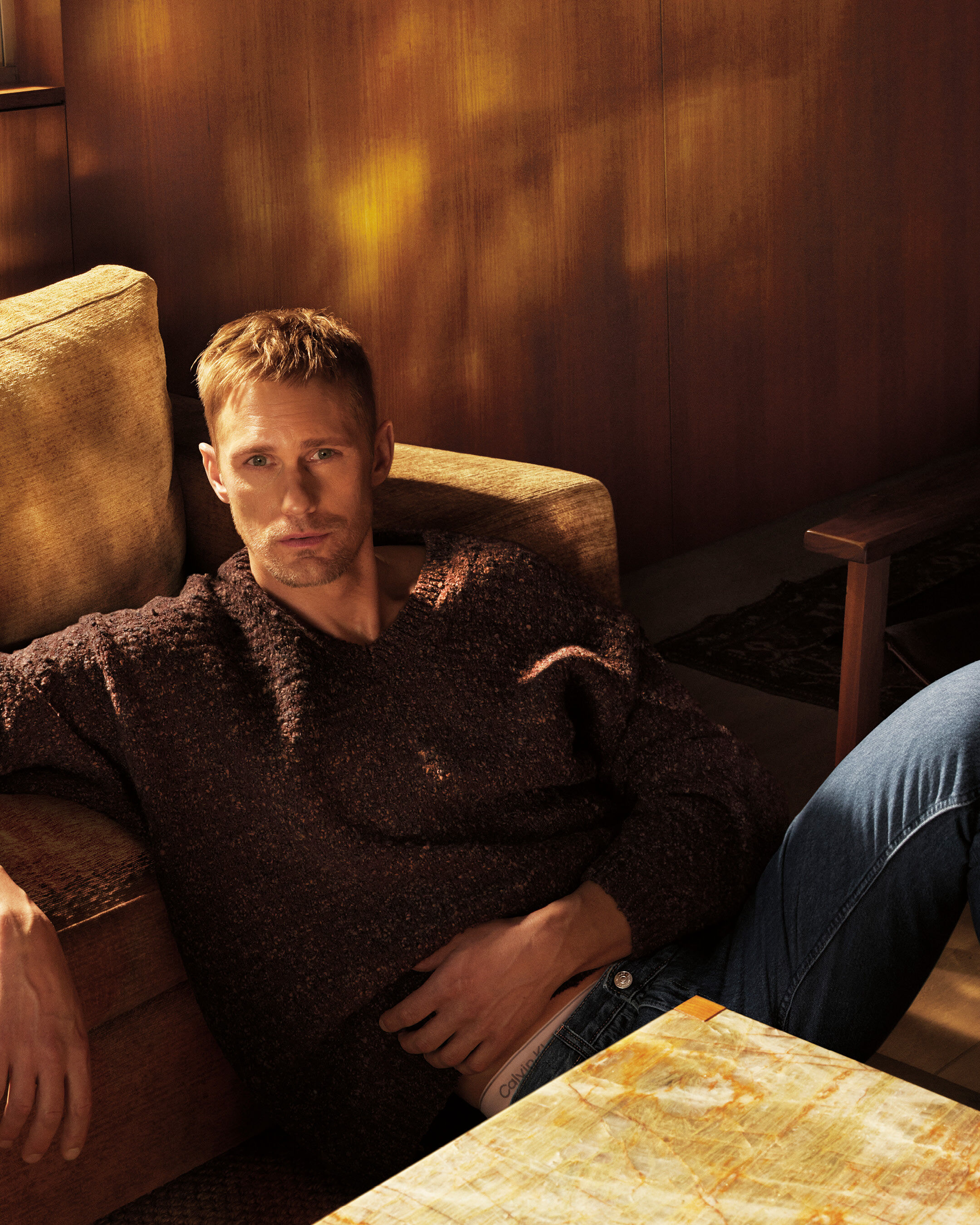Chunky v neck sweater sale