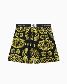 CALVIN KLEIN 1996 WOVEN  COTTON BOXERS, SNAKE PRINT_MORNINGSIDE YELLOW, hi-res