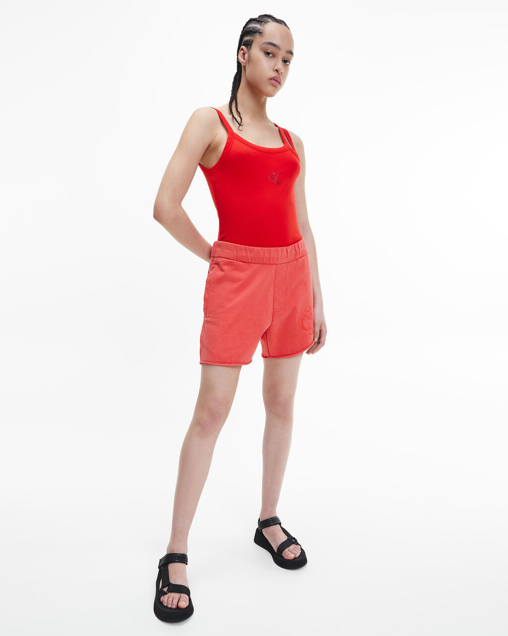 CK ONE GENDERLESS SHORTS, Fierce Red, hi-res
