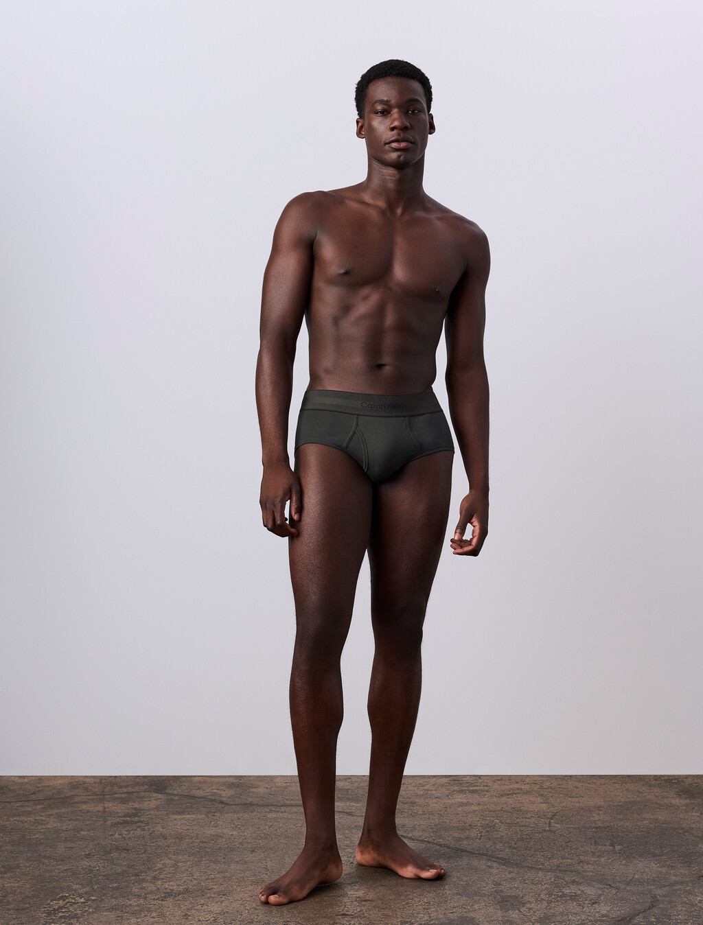 Jung Kook for Calvin Klein Heritage Cotton 3-Pack Brief, Dark Denim/Peat/Lily, hi-res