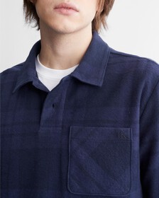 Plaid Long Sleeve Shacket, Dark Sapphire, hi-res