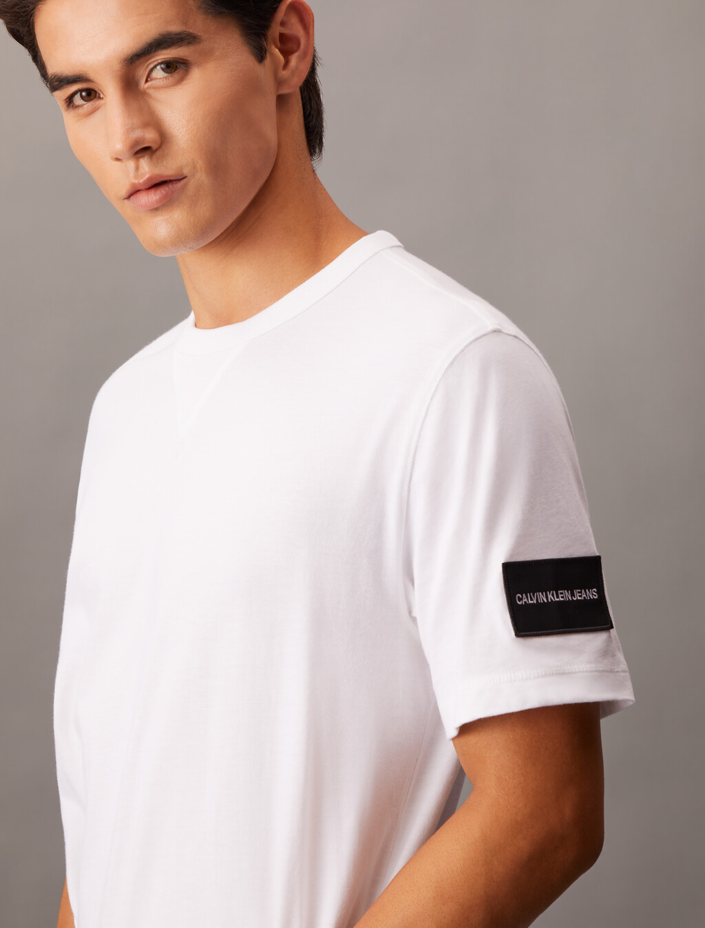 Institutional Logo Sleeve Badge Tee, Bright White, hi-res