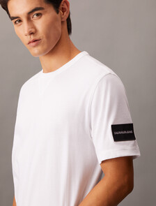 Institutional Logo Sleeve Badge Tee, Bright White, hi-res