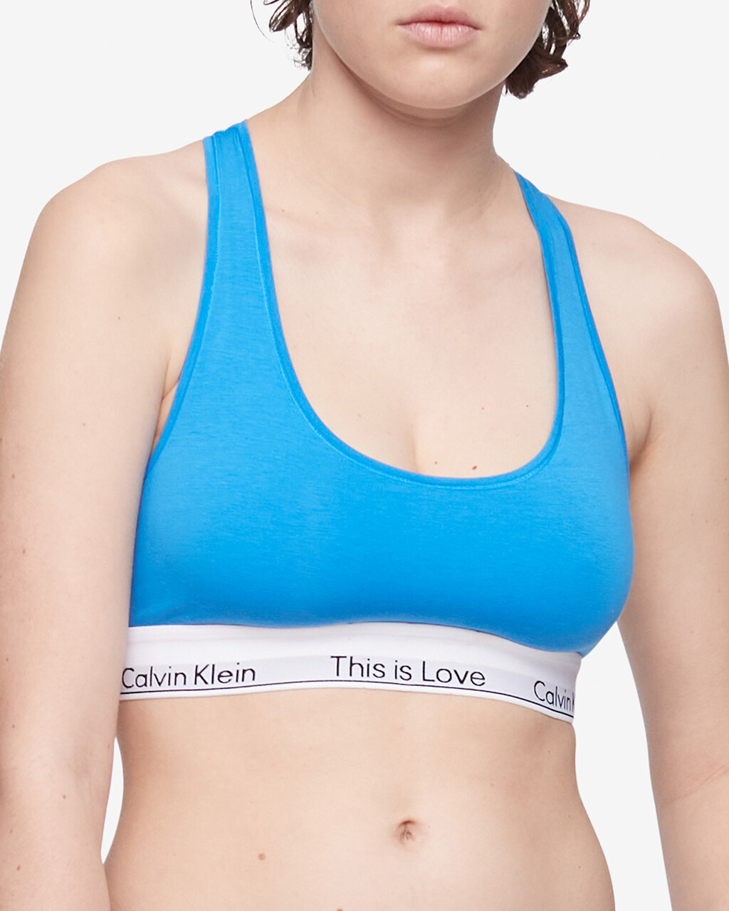 Modern Cotton Unlined Bralette, Deep Sky Blue, hi-res