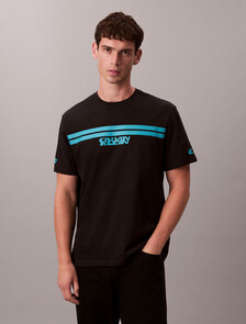 Racer Stripe Graphic Tee, Black, hi-res