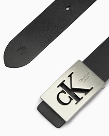 35MM CUT OUT LOGO PLAQUE REVERSIBLE BELT, BLACK/BTR BROWN, hi-res