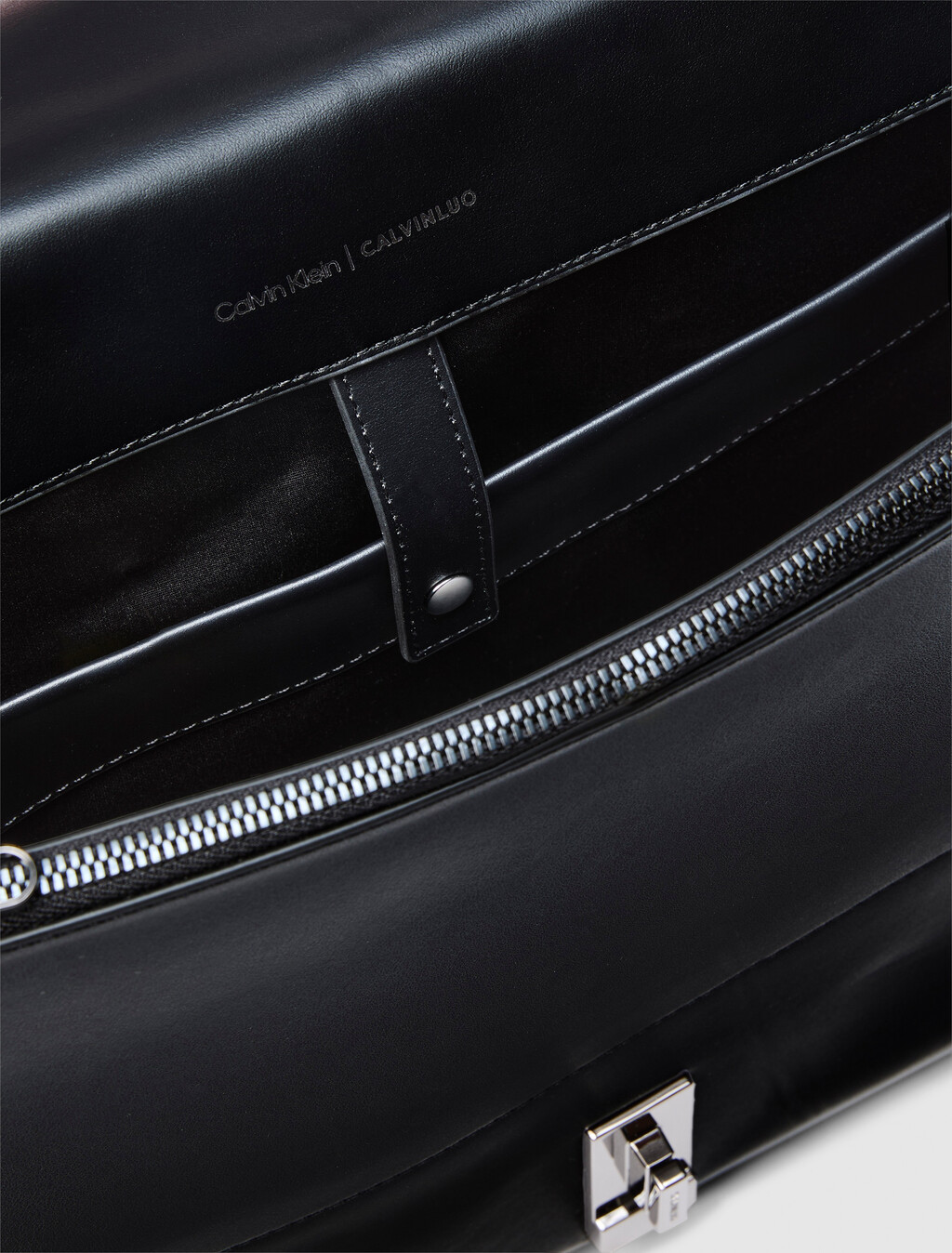 Leather Messenger Bag, Black, hi-res