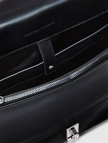 Leather Messenger Bag, Black, hi-res