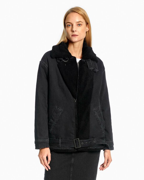 Oversized Sherpa Denim Jacket