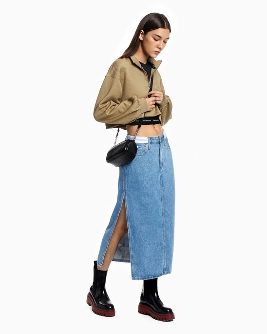 2 IN 1 RIB KNIT RELAXED SWEATSHIRT