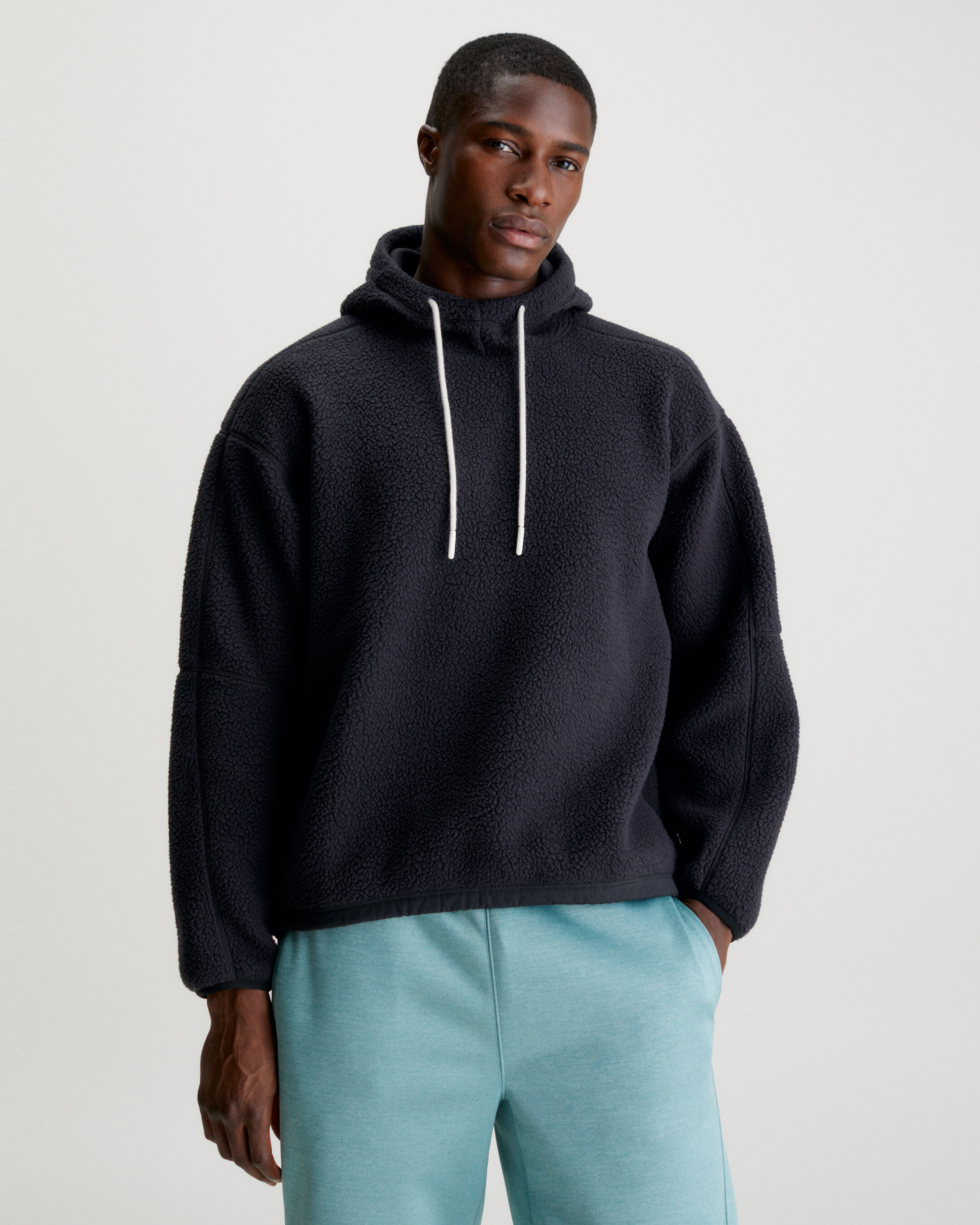 Grey sherpa store hoodie