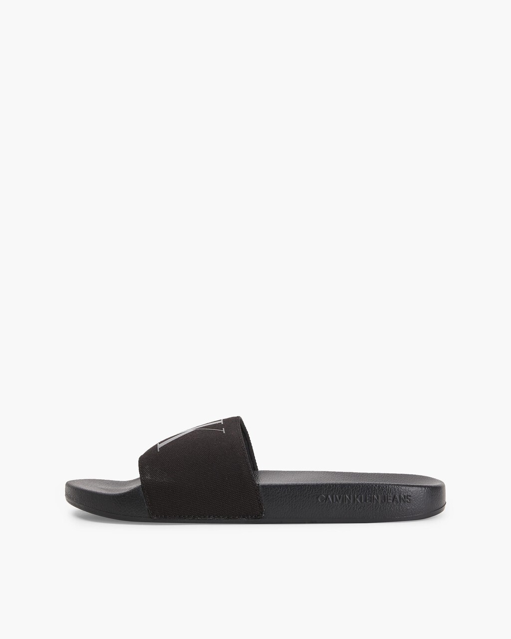 MONOGRAM COTTON SLIDES, Black, hi-res
