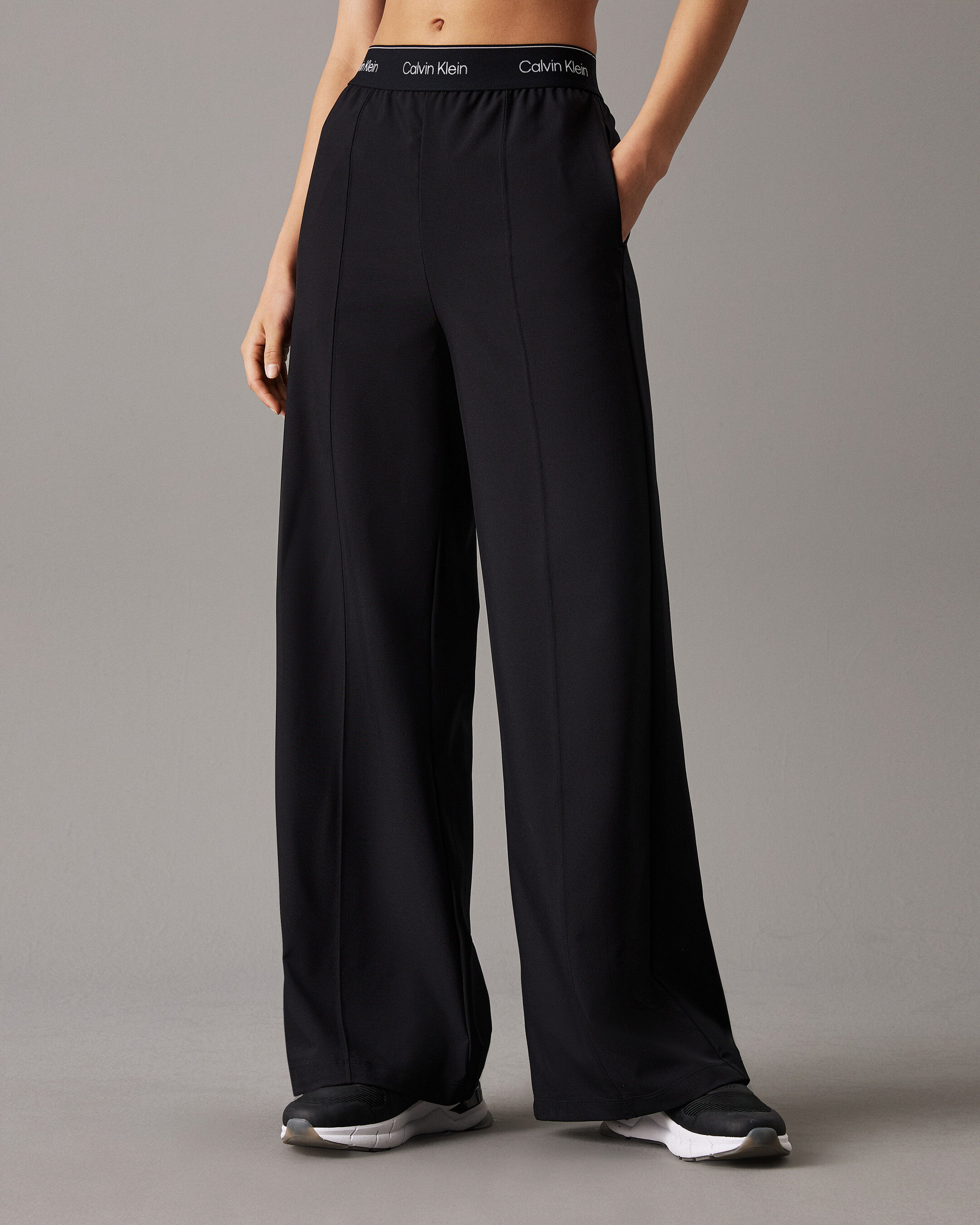 Essentials Wide Leg Track Pants black Calvin Klein Singapore