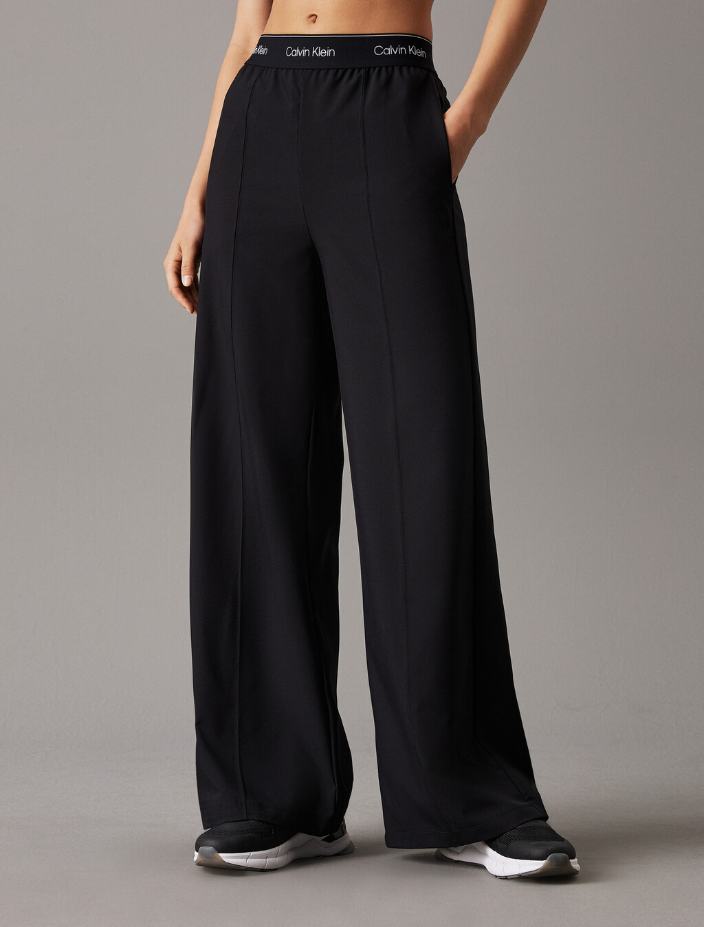 Essentials Wide Leg Track Pants, Black Beauty, hi-res