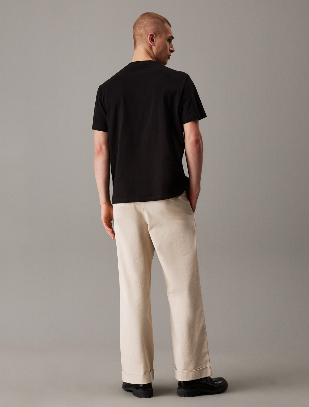 Varsity CK Badge Crewneck Tee, Black, hi-res