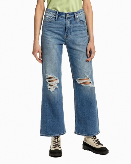 RECONSIDERED HIGH RISE WIDE LEG ANKLE JEANS