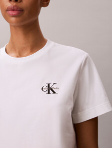 Core Essentials Monogram Embroidery Tee, Bright White, hi-res