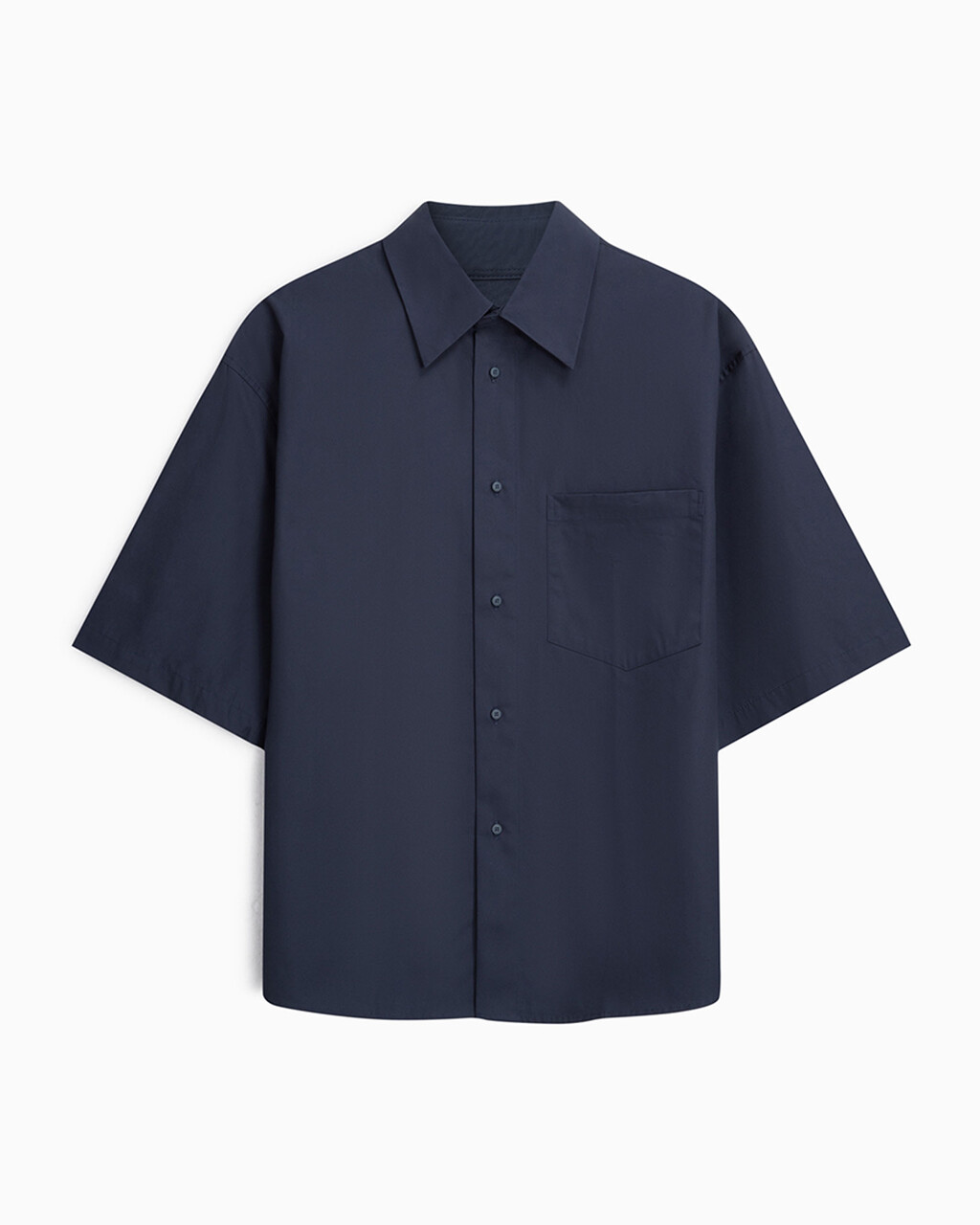 Standards Short Sleeve Oversized Button-Down Shirt, Ink, hi-res
