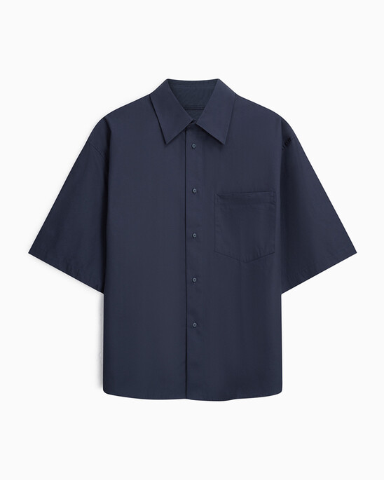 Standards Short Sleeve Oversized Button-Down Shirt