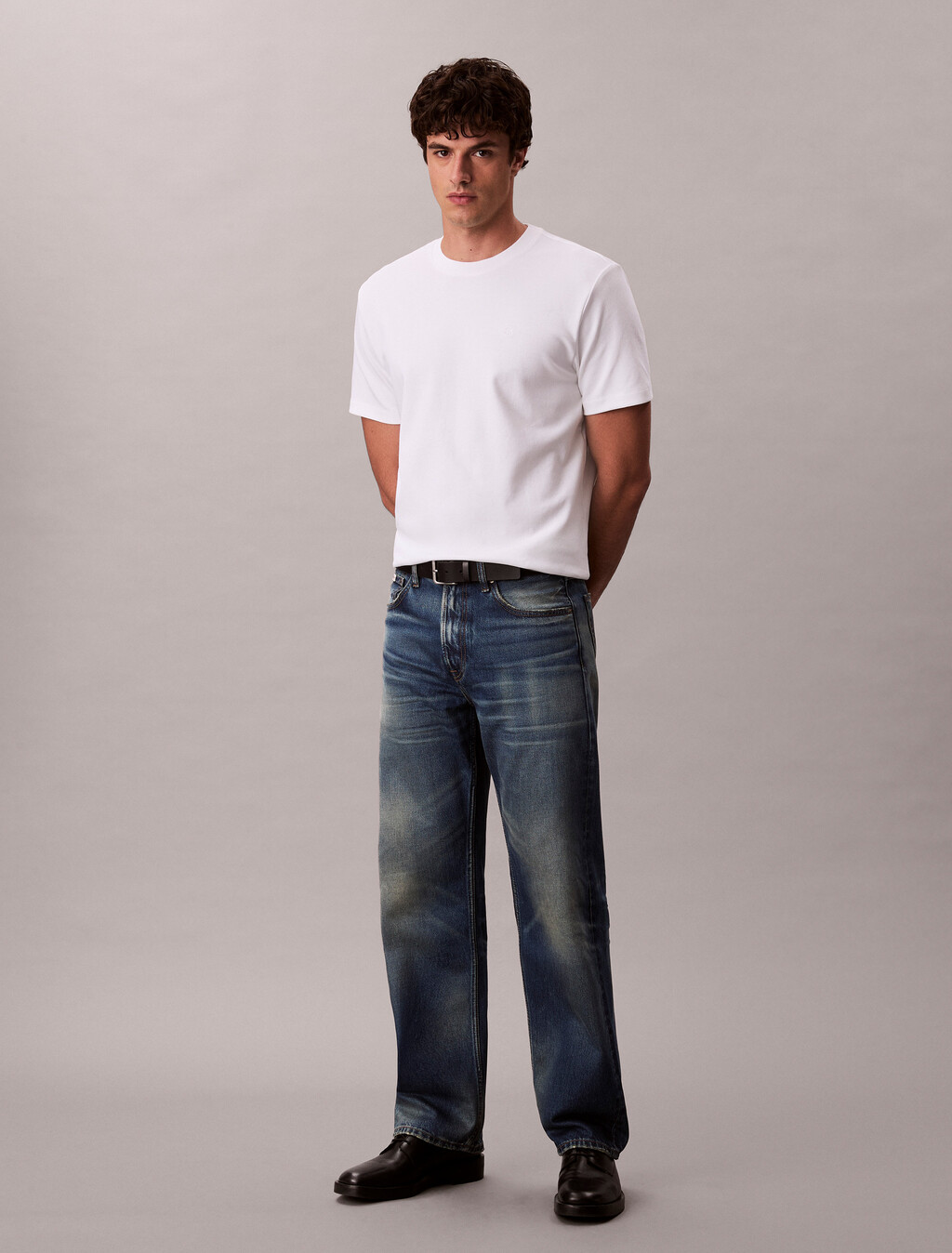 Tonal Monogram Crewneck Tee, Bright White, hi-res